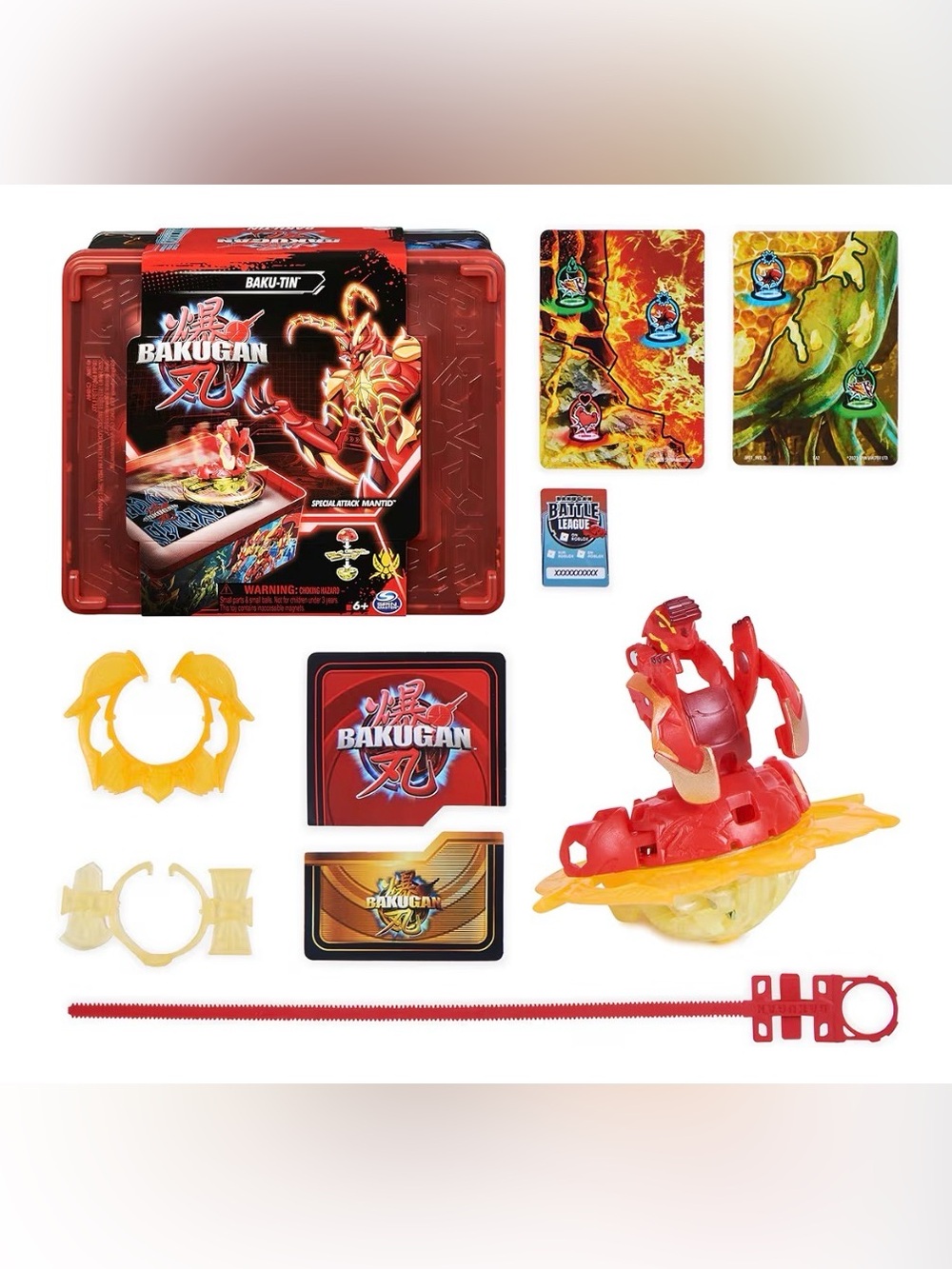 Bakugan Baku-tin with Special Attack Mantid, Customizable Spinning Action Figure